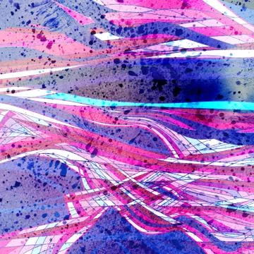 Abstract multicolored wavy pattern from different elements of th Foto stock