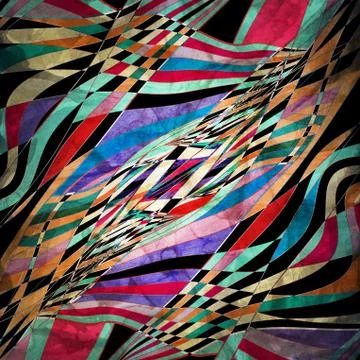 Abstract multicolored wavy pattern from different elements of th Foto stock
