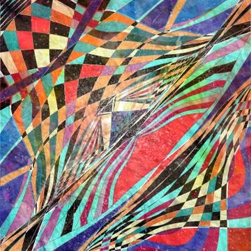 Abstract multicolored wavy pattern from different elements of th Stock Photos