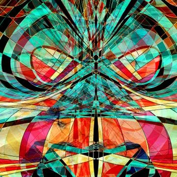 Abstract multicolored wavy pattern from different elements of th Stock Photos