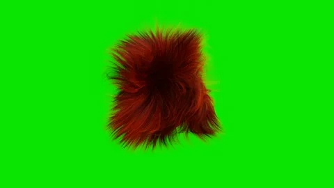 Abstract multicolored wool figure with chaotically moving hair on a green backgr Stock Footage 297685982
