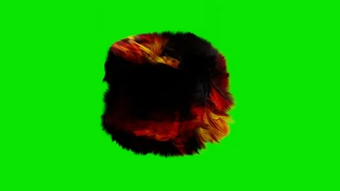 Abstract multicolored wool figure with chaotically moving hair on a green backgr Video stock 297686078