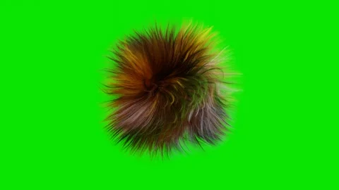 Abstract multicolored wool figure with chaotically moving hair on a green backgr Stock-Footage 297686081