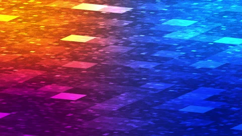 Abstract multicolour tech geometric motion background..Square purple, blue Video stock 263692249