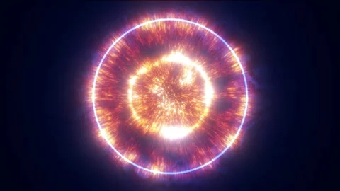 Abstract multilayer energy core with glowing rings and shockwave effect, re.. Stock Footage 327666855