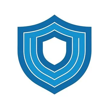 Abstract Multilayered Blue Shield Symbol for Security Concept Stock-Illustration