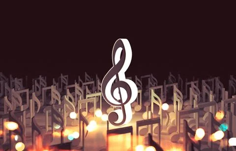 Abstract music background, musical notes and symbols for Christmas carol Stock Illustration