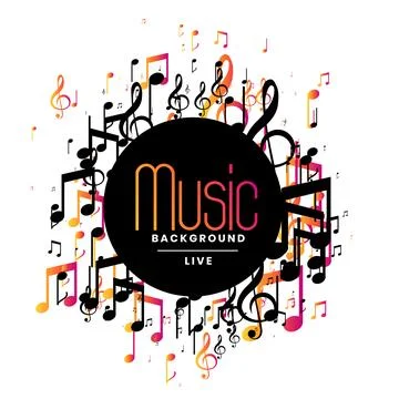 Abstract music background with musical notes design Stock Illustration