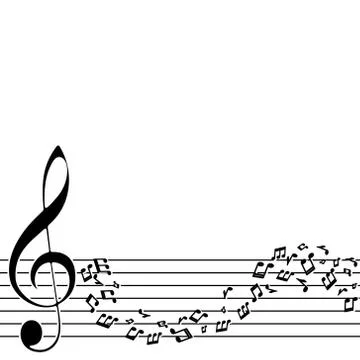 Abstract music background with notes Stock Illustration