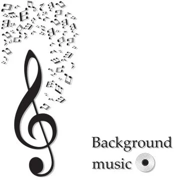 Abstract music background with notes Stock Illustration
