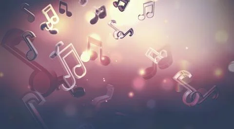 Abstract music background with notes Stock Illustration
