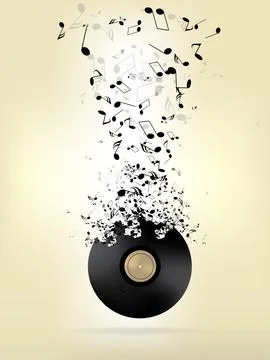 Abstract music background with notes. Stock Illustration