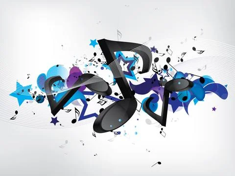 Abstract music bckground with notes. Abstract vector illustration with Illustrazione stock