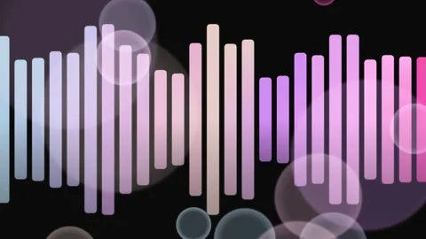 Abstract Music Equalizer and Bokeh Background Animation Stock-Footage 329744595