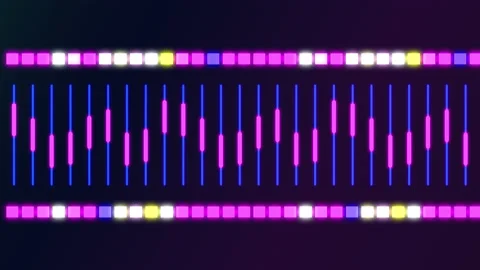 Abstract Music equalizer. glowing mixing console. Sound bar slider Stock Footage 159361459