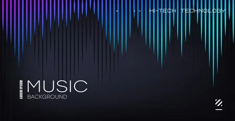 Abstract music equalizer. Peak equalizer on black background. Sound wave. Stock Illustration