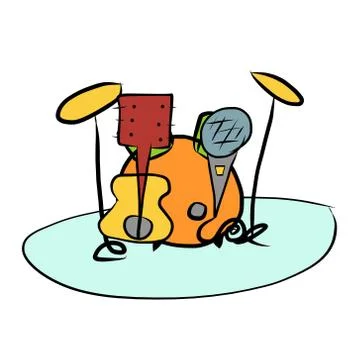 Abstract music instruments Stock Illustration