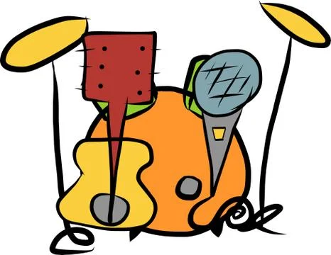 Abstract music instruments Stock Illustration