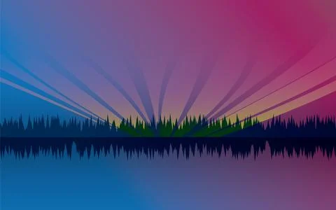 Abstract music light effect background design, waves, fluid shape wallpaper Stock Illustration