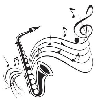 Abstract Music Lines: Minimal Vector Instruments and Sound Waves Stock Illustration