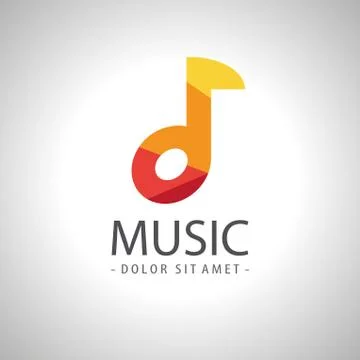 Abstract music logo Stock Illustration