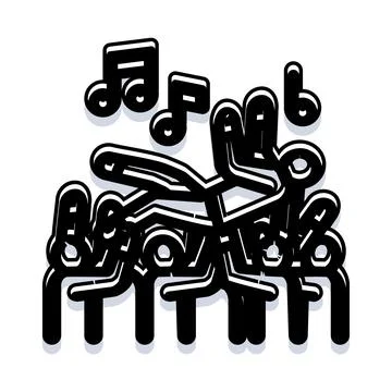 Abstract music notes creating a rhythmic melody design Stock Illustration
