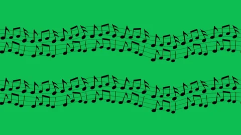 Abstract music notes seamless loop animation with flowing line effect. Stock Footage 315361809