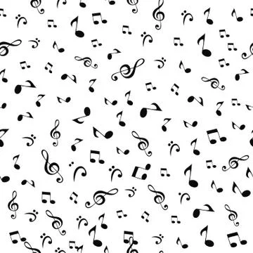 Abstract Music Notes Seamless Pattern Background  Illustra Stock Illustration