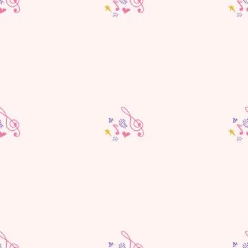 Abstract music notes seamless pattern background. musical melody decoration Stock Illustration