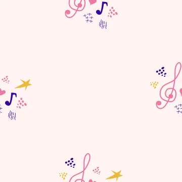 Abstract music notes seamless pattern background. musical melody decoration Illustrazione stock
