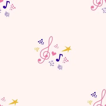 Abstract music notes seamless pattern background. musical melody decoration 스톡 일러스트