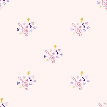 Abstract music notes seamless pattern background. musical melody decoration Stockillustratie