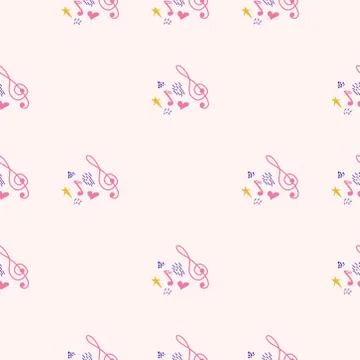 Abstract music notes seamless pattern background. musical melody decoration Illustrazione stock
