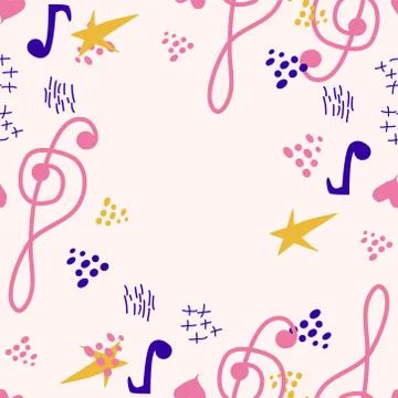 Abstract music notes seamless pattern background. musical melody decoration Illustrazione stock