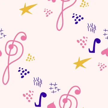 Abstract music notes seamless pattern background. musical melody decoration Illustrazione stock