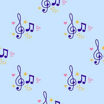 Abstract music notes seamless pattern background. musical illustration melody 스톡 일러스트