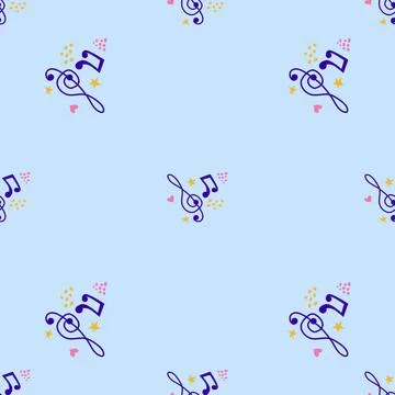 Abstract music notes seamless pattern background. musical illustration melody Illustrazione stock