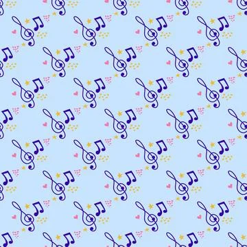 Abstract music notes seamless pattern background. musical illustration melody 스톡 일러스트