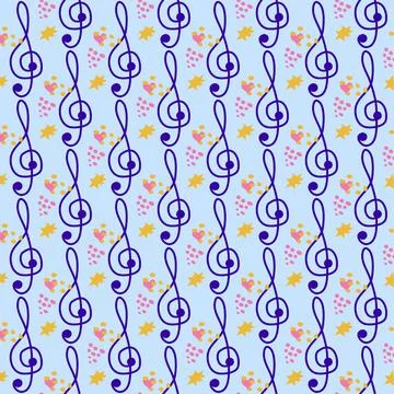 Abstract music notes seamless pattern background. musical illustration melody 스톡 일러스트