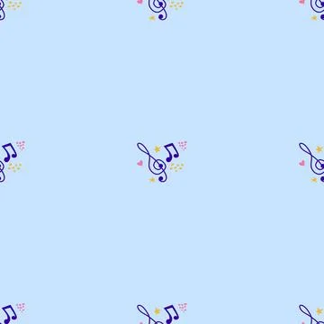 Abstract music notes seamless pattern background. musical illustration melody 스톡 일러스트
