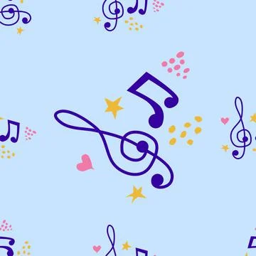Abstract music notes seamless pattern background. musical illustration melody 스톡 일러스트