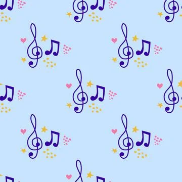 Abstract music notes seamless pattern background. musical illustration melody 스톡 일러스트
