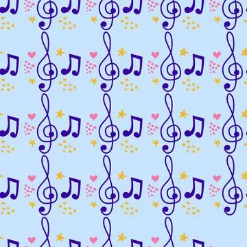 Abstract music notes seamless pattern background. musical illustration melody 스톡 일러스트