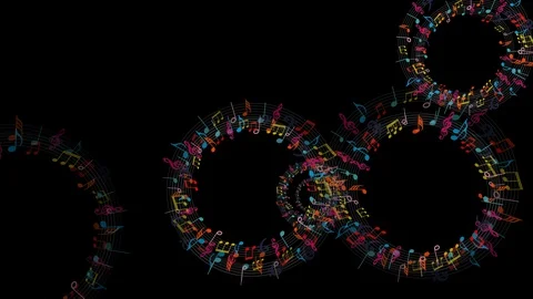 Abstract music notes on white background - 4k, loop, alpha Stock Footage 91475591