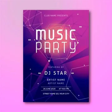 Abstract music poster template Stock Illustration