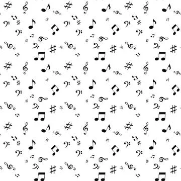 Abstract music seamless pattern background vector illustration f Stock Illustration