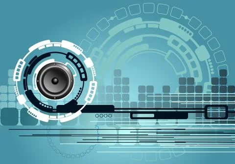 Abstract Music Technology Background Stock Illustration
