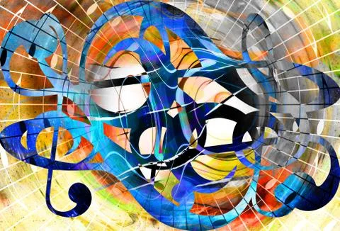 Abstract music theme background with clef, modern design Illustrazione stock