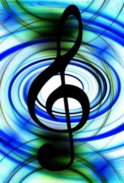 Abstract music theme background with clef, modern design. Illustrazione stock