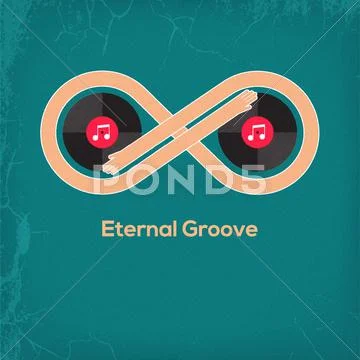Abstract music vintage concept Eternal Groove Stock Illustration